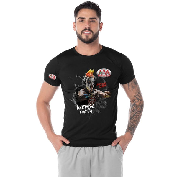 Playera Transpirable Hombre Lucha Libre AAA Psycho Clown Vengo por ti