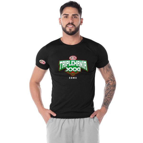 Playera Transpirable Hombre Lucha Libre AAA CDMX Triplemanía XXXI Fte