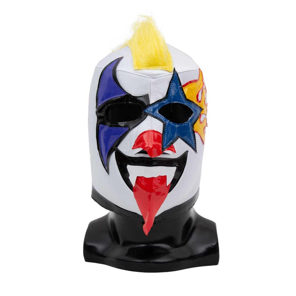 Máscara Lucha Libre AAA Psycho Clown Bco-Ama-Neg AAA145