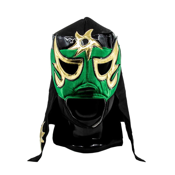 Máscara Lucha Libre AAA Pentagón Verde-Negra-Oro MAS-A-002
